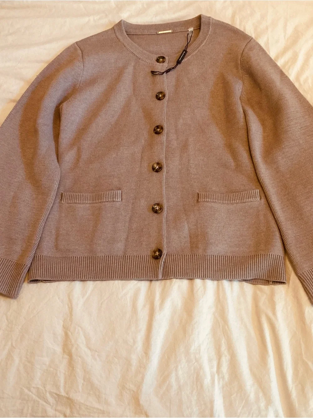 Elie Tahari Taupe Women's Button Cardigan size Small, NEW